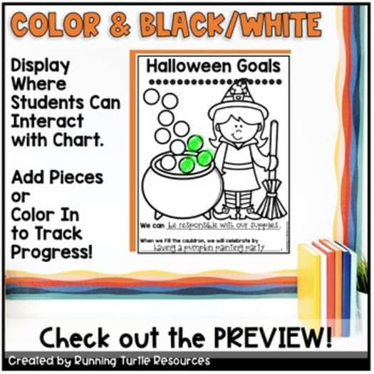 Halloween Whole Class Reward System, October Positive Behavior Chart