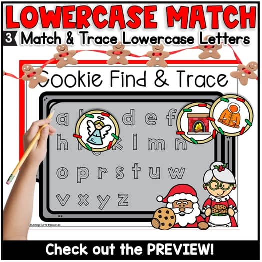 Christmas Cookie Beginning Letter Sounds, Kindergarten December Literacy Centers