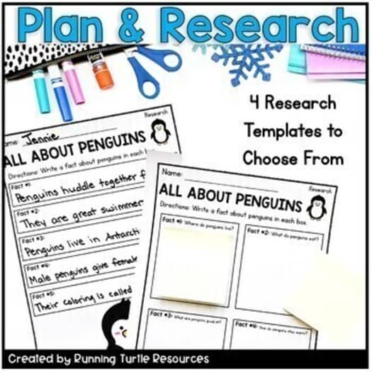 All About Penguins Informational Writing Craft, Winter Informative Writing