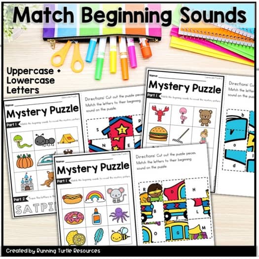 Beginning Sounds Mystery Puzzles No Prep Initial Sounds