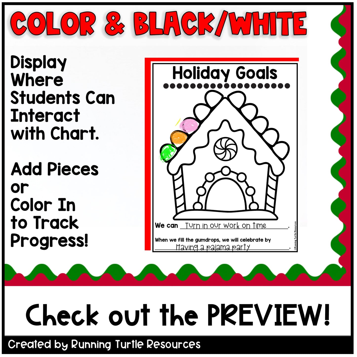 Christmas Whole Class Reward System, December Positive Behavior Chart