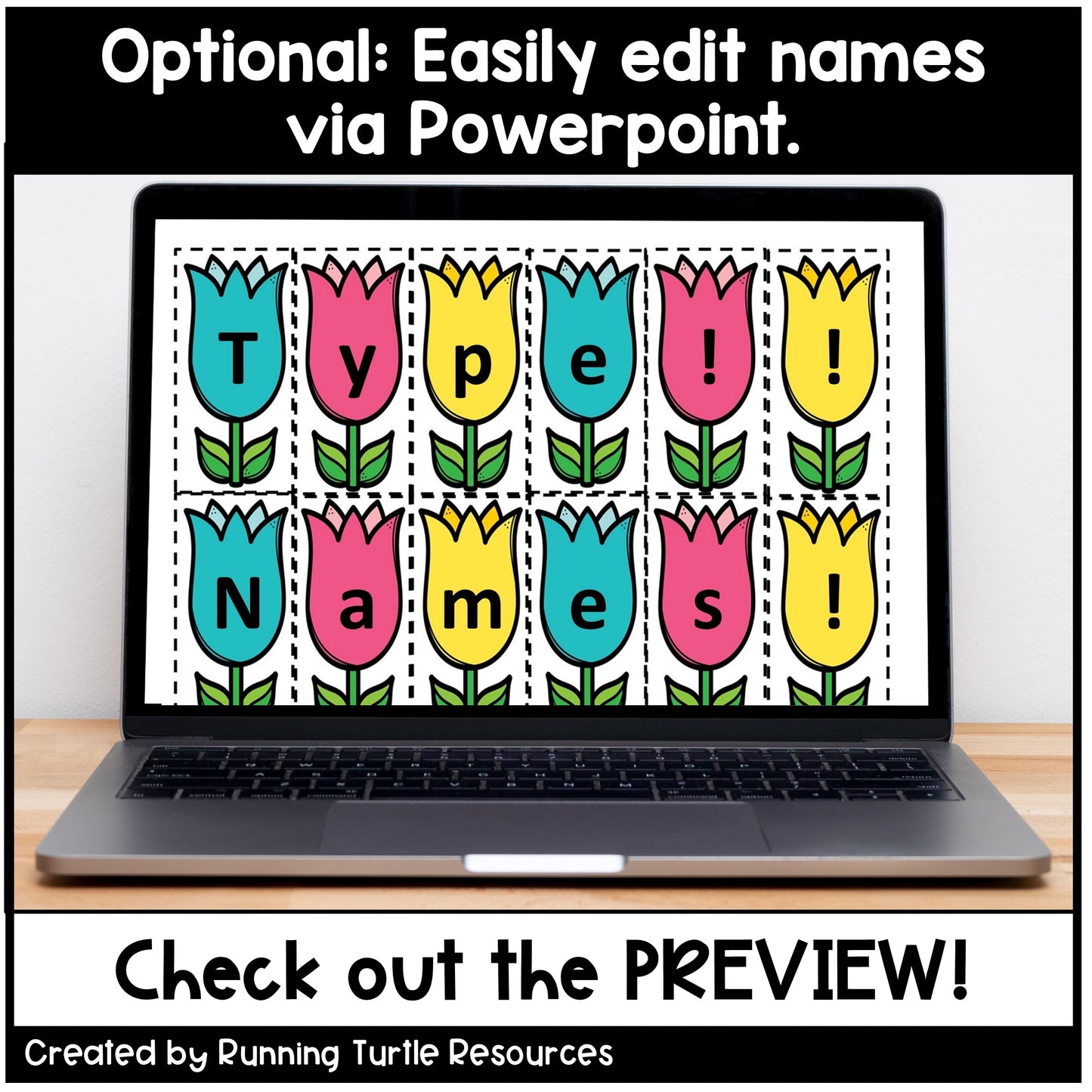 Spring Flower Name Craft Editable