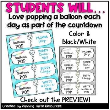 End of Year BALLOON POP Countdown