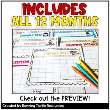 2022-2023 Editable School Calendars