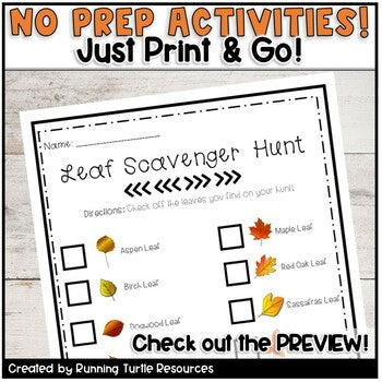 Fall Leaf Activities STEAM Centers