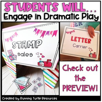 Valentine's Day Post Office Dramatic Play l Valentine Letter and Number Match