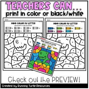 Dinosaur Color by Code Number and Letter