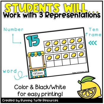 Summer Lemonade Ten Frames FREEBIE