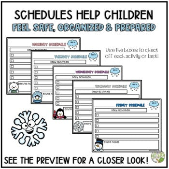 Winter Daily and Weekly Schedules l Editable Templates