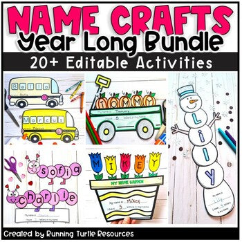 Editable Name Crafts Bundle – Running Turtle Resources