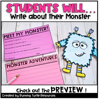 All About Me Love Monster Craft Valentines Day Writing