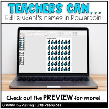 Spring Rain Name Craft EDITABLE