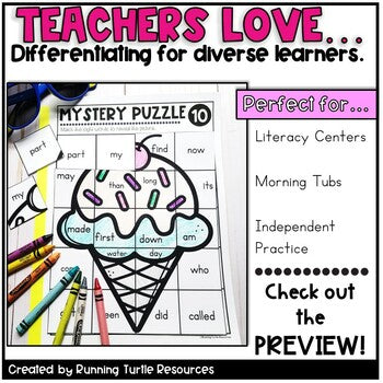 Sight Word Mystery Puzzles Bundle with Fry's First 100 Words