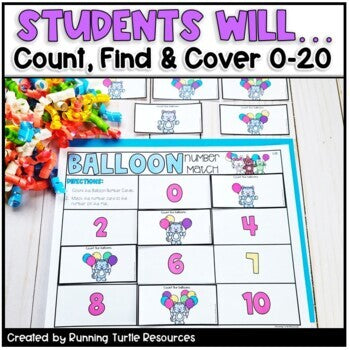 FREE Count and Cover Math Activity Number Match 0-20