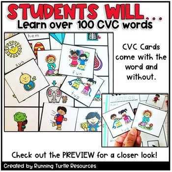 CVC Word Activities l Read Build Write Seasonal Phonics Mats