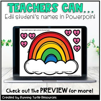 St. Patrick's Day Craft Editable Rainbow Name Craft