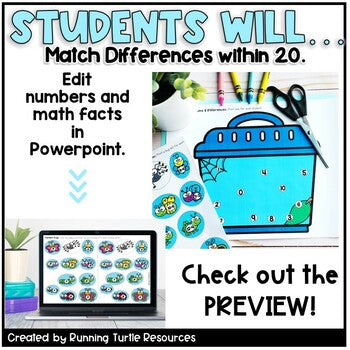Spring Math Crafts Number Matching and Recognition 1-20 for Kindergarten