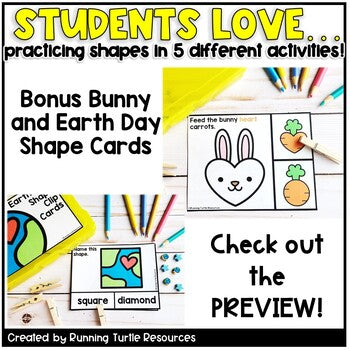 Spring Shapes Sorting Task Cards
