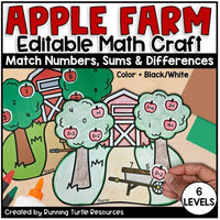Autumn Apple Farm Math Craft, Number Matching, Sums and Differences within 20