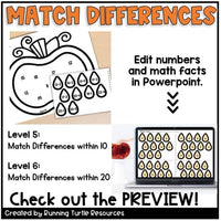 Fall Pumpkin Math Craft, Number Matching, Sums and Differences within 20
