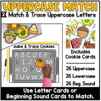 Fall Cookie Tray Activities Kindergarten Initial Sounds Letter Tracing