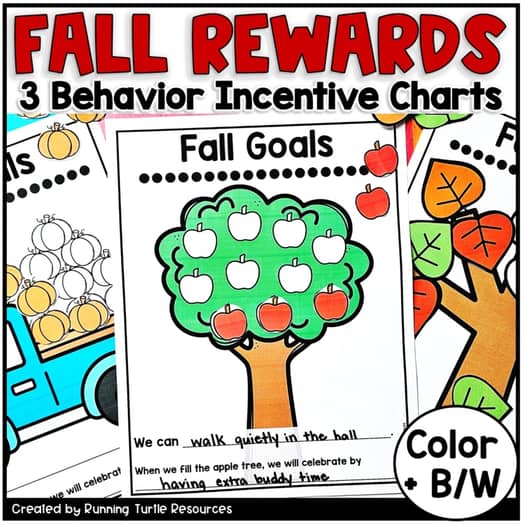 Fall Whole Class Reward System, Autumn Positive Behavior Chart