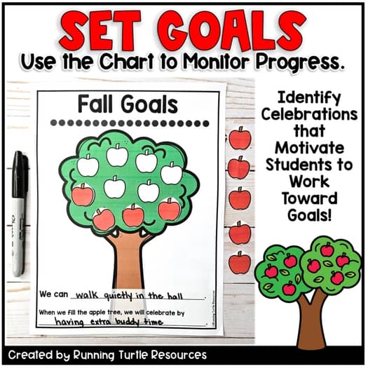 Fall Whole Class Reward System, Autumn Positive Behavior Chart