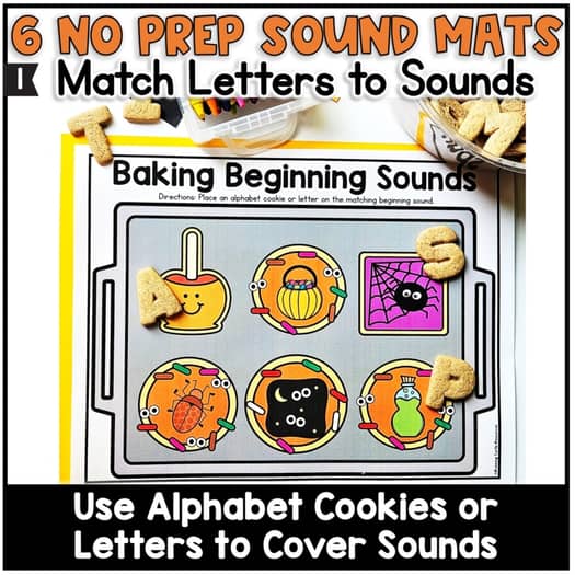 Halloween Letter Trace, Kindergarten Beginning Sounds Match Cookie Tray Activity