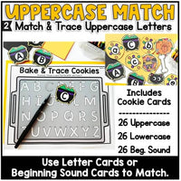 Halloween Letter Trace, Kindergarten Beginning Sounds Match Cookie Tray Activity