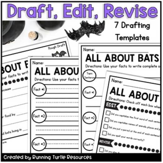 All About Bats Informational Writing Craft, Halloween Bat Unit Supplement