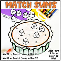 Thanksgiving Math Craft, Editable November Pumpkin Pie Craft
