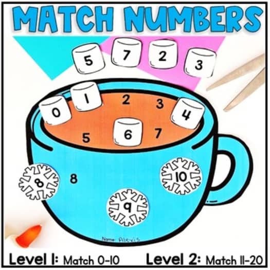 Winter Math Craft, January Hot Chocolate Bulletin Board Craft