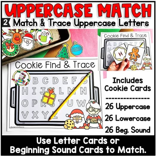 Christmas Cookie Beginning Letter Sounds, Kindergarten December Literacy Centers