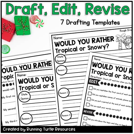 Holiday Opinion Writing Craft, December Would you Rather Writing Prompt