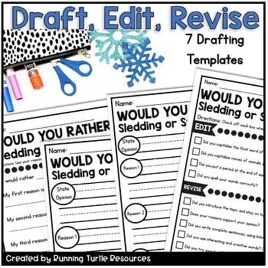 Winter Opinion Writing Craft, January Would you Rather Writing Prompt