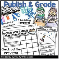 Winter Writing Craft Bundle, January Bulletin Board Activities