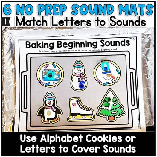 Winter Letter Trace and Beginning Sounds Match, Winter Cookie Tray Activities