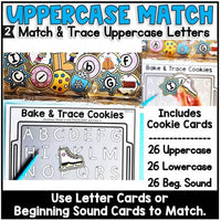 Winter Letter Trace and Beginning Sounds Match, Winter Cookie Tray Activities