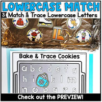 Winter Letter Trace and Beginning Sounds Match, Winter Cookie Tray Activities