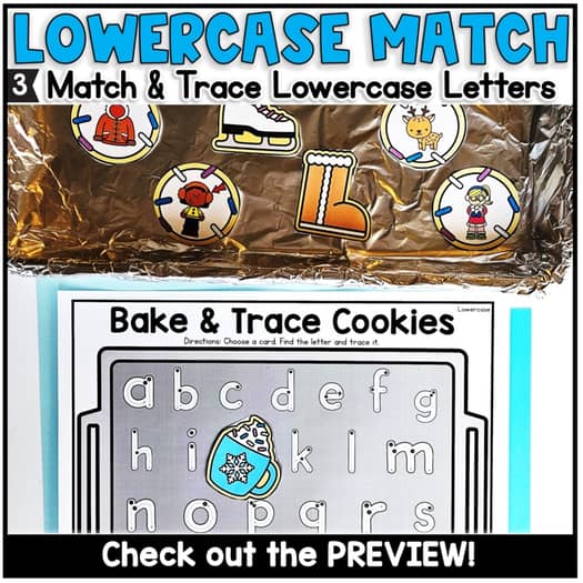 Winter Letter Trace and Beginning Sounds Match, Winter Cookie Tray Activities