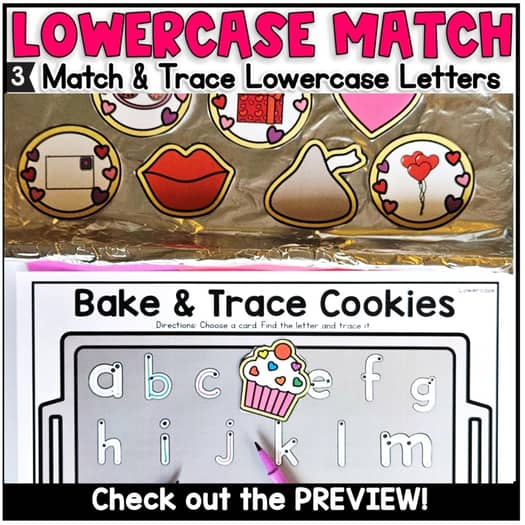 Valentine Letter Trace and Beginning Sounds Match, Valentine's Day Cookies