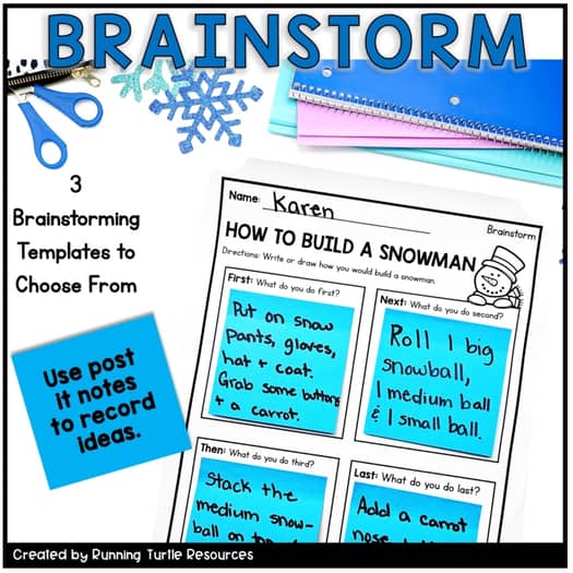 How to Build a Snowman Writing Craft, January Winter Procedural Writing