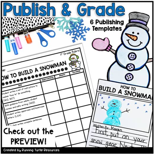 How to Build a Snowman Writing Craft, January Winter Procedural Writing