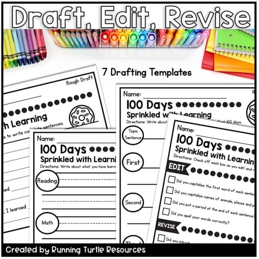 100th Day of School Writing Craft, 100th Day Sprinkle Donut Craft