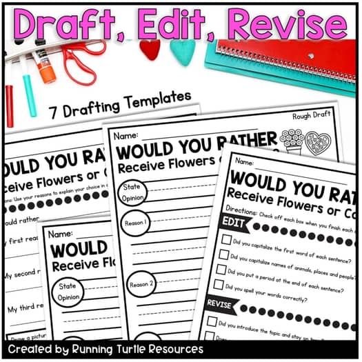 Valentine Opinion Writing Craft, February Writing Prompt, Would you Rather