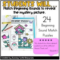 Alphabet Mystery Puzzles, Preschool Letter Matching and Beginning Sounds Match