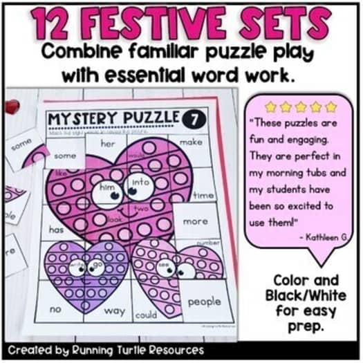 Sight Word Mystery Puzzles Bundle with Fry's First 100 Words