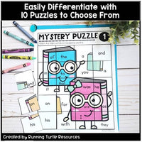Back to School Mystery Puzzles, 1st Grade Beginning of the Year Sight Words