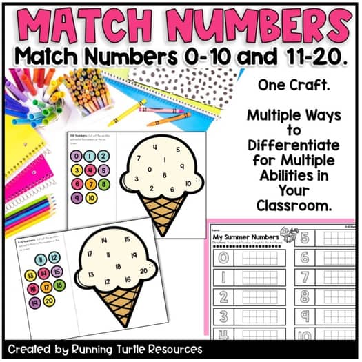 Ice Cream Math Craft l Number Matching