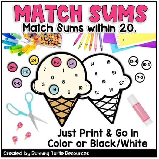 Ice Cream Math Craft l Number Matching